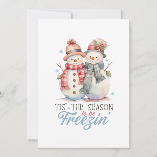 Invitation Aquarelle Snowman (Devant)