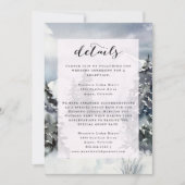 Invitation Aquarelle Snowy Blue Mountain Rustic Detail Card (Devant)