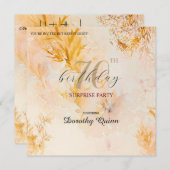 Invitation Aquarelle Soft Automne Feuilles Surprise Anniversa (Devant / Derrière)