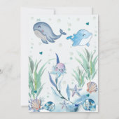 Invitation Aquarelle sous la mer 1er anniversaire (Dos)