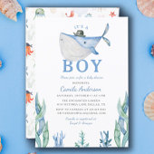 Invitation Aquarelle sous la mer C'est un Baby shower garçon