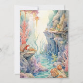 Invitation Aquarelle sous le Baby shower des créatures marine (Dos)