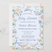 Invitation Aquarelle sous le Baby shower marin (Devant)