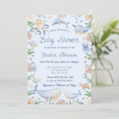 Invitation Aquarelle sous le Baby shower marin (Debout devant)