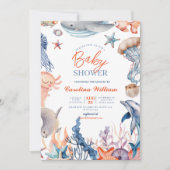 Invitation Aquarelle sous le baby shower marin (Devant)