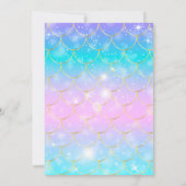 Invitation Aquarelle Sous Le Baby shower Sea Little Pearl (Dos)