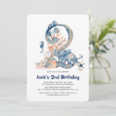 Invitation Aquarelle sous-marine Boy's 2nd Birthday (Debout devant)