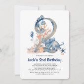 Invitation Aquarelle sous-marine Boy's 2nd Birthday (Devant)