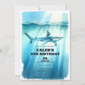 Invitation Aquarelle sous-marine Fête d'anniversaire du requi (Devant)