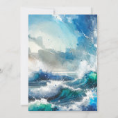 Invitation Aquarelle sous-marine Fête d'anniversaire du requi (Dos)