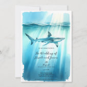 Invitation Aquarelle sous-marine Ocean Shark Aquarium Mariage (Devant)