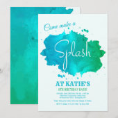Invitation Aquarelle Splash (Devant / Derrière)