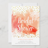 Invitation Aquarelle splash corail récif mariage douche nupti (Devant)