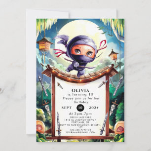 Invitation Aquarelle Spy Ninja