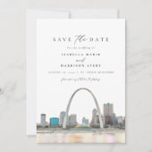 Invitation Aquarelle St Louis Arch Mariage Enregistrer la dat (Devant)