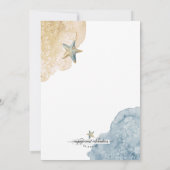 Invitation Aquarelle Starfish Dusty Blue Coastal Fiançailles (Dos)
