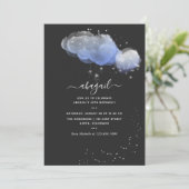 Invitation Aquarelle Stars Nuit Ciel Anniversaire (Debout devant)