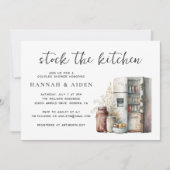 Invitation Aquarelle Stock La Cuisine Couples Douche (Devant)