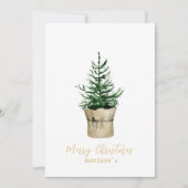 Invitation Aquarelle style boho sapin de Noël (Devant)