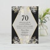 Invitation Aquarelle stylée Floral 70e anniversaire (Debout devant)