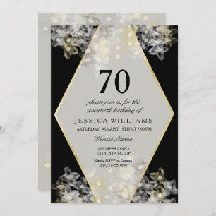 Invitation Aquarelle stylish Floral 70e anniversaire
