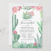 Invitation Aquarelle Succulent bébé ou Fête des mariées par c (Devant)