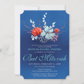 Invitation Aquarelle Succulent Floral Bat mitzvah botanique (Devant)