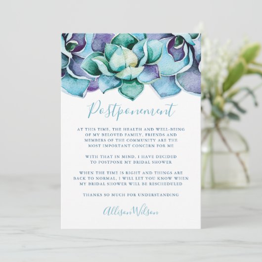 Invitation Aquarelle Succulente (Debout devant)