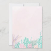 Invitation Aquarelle Succulente Baby shower de fille botaniqu (Dos)
