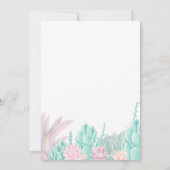 Invitation Aquarelle Succulente Baby shower fille rose et men (Dos)