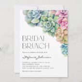 Invitation Aquarelle Succulente Brunch nuptial d'été (Devant)