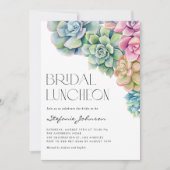 Invitation Aquarelle Succulente Déjeuner nuptial d'été (Devant)