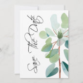 Invitation Aquarelle Succulente Eucalyptus Enregistrer la dat (Dos)
