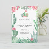 Invitation Aquarelle Succulente fête d'anniversaire (Debout devant)