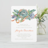 Invitation Aquarelle Succulente fête d'anniversaire Brunch (Debout devant)