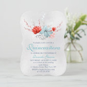 Invitation Aquarelle Succulente Florale Quinceañera (Debout devant)