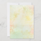 Invitation Aquarelle Succulente Pêche Mariage Florale (Dos)