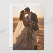 Invitation Aquarelle Succulente vert orange mariage photo (Dos)