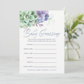 Invitation Aquarelle Succulents Baby Predictions Jeu (Debout devant)