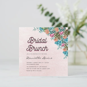 Invitation Aquarelle Succulents Baby shower d'été Bienvenue