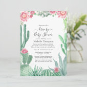 Invitation Aquarelle Succulents Conduit Par Douche (Debout devant)