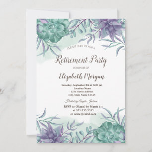 Invitation Aquarelle Succulents Désert Retraite