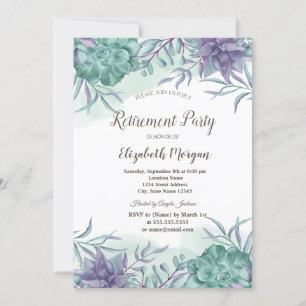 Invitation Aquarelle Succulents Désert Retraite