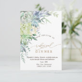 Invitation Aquarelle Succulents Dots Répétition Dîner (Debout devant)