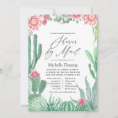 Invitation Aquarelle Succulents Douche par courrier (Devant)