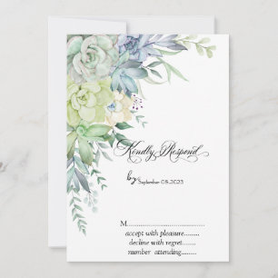 Invitation Aquarelle Succulents du désert Points RSVP