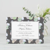 Invitation Aquarelle| Succulents et branches - Mariage (Debout devant)