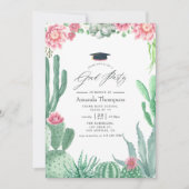 Invitation Aquarelle Succulents Graduation Party (Devant)
