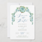 Invitation Aquarelle Succulents Jardin Mariage Enregistrer La (Devant)