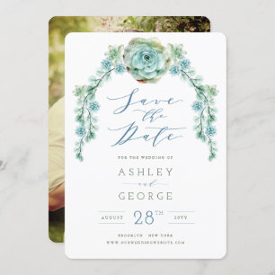 Invitation Aquarelle Succulents Jardin Mariage Enregistrer La
